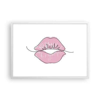 Poster in een witte lijst - Klaar om te kussen? - 70x50 cm