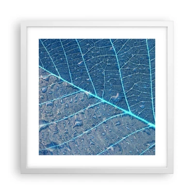 Poster in een witte lijst - Leven in blauw - 40x40 cm