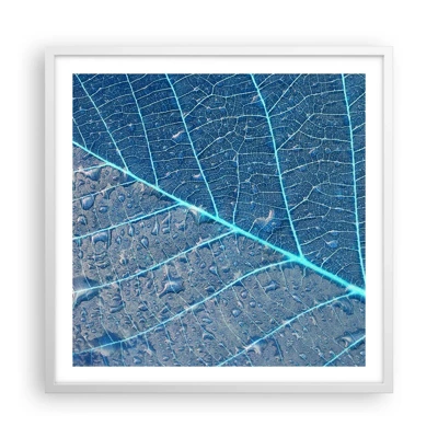 Poster in een witte lijst - Leven in blauw - 60x60 cm