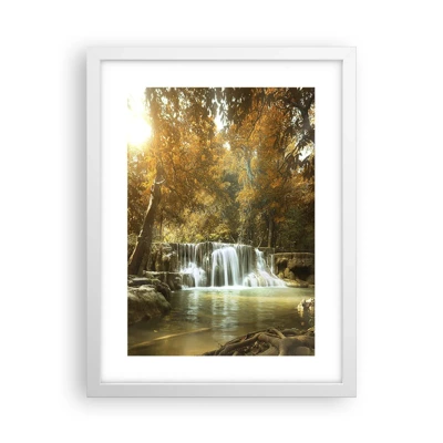 Poster in een witte lijst - Park cascade - 30x40 cm