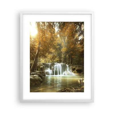 Poster in een witte lijst - Park cascade - 40x50 cm