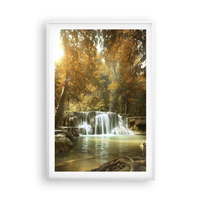 Poster in een witte lijst - Park cascade - 61x91 cm