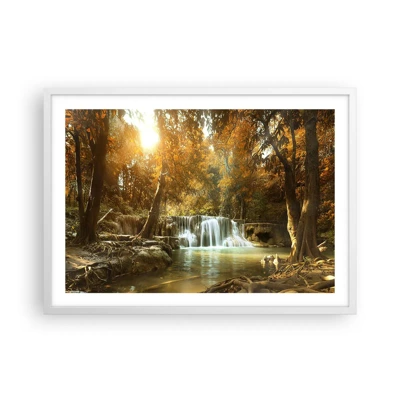 Poster in een witte lijst - Park cascade - 70x50 cm