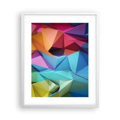 Poster in een witte lijst - Regenboog origami - 40x50 cm