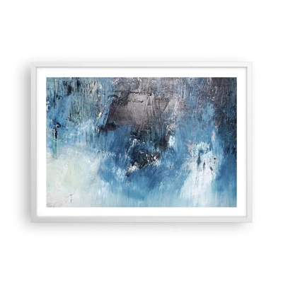 Poster in een witte lijst - Rhapsody in Blauw - 70x50 cm