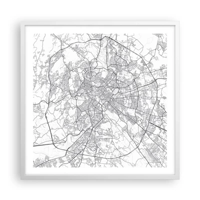 Poster in een witte lijst - Romeinse cirkel - 60x60 cm