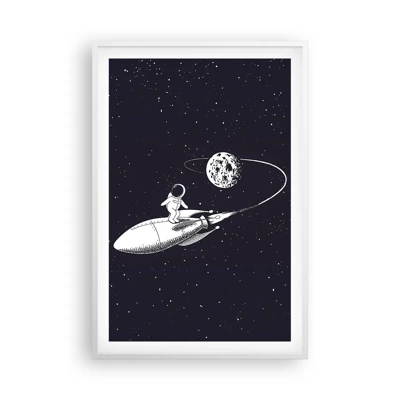 Poster in een witte lijst - Spacesurfer - 61x91 cm