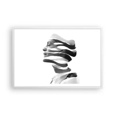 Poster in een witte lijst - Surrealistisch portret - 91x61 cm