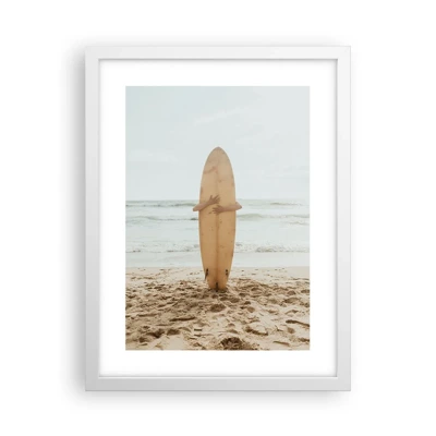 Poster in een witte lijst - Uit liefde voor golven - 30x40 cm