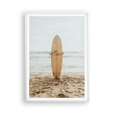 Poster in een witte lijst - Uit liefde voor golven - 70x100 cm