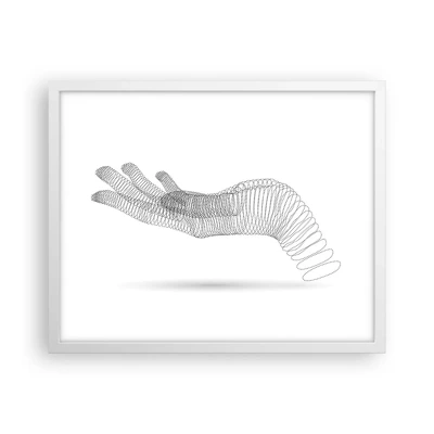 Poster in een witte lijst - Veerkrachtige hand - 50x40 cm