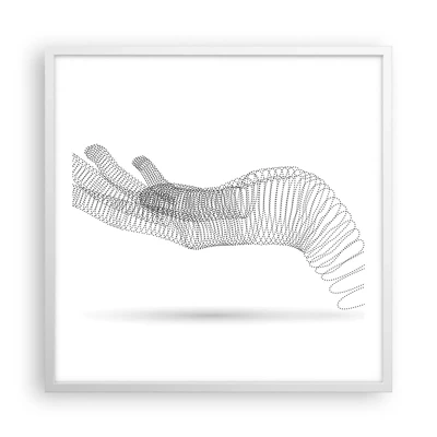 Poster in een witte lijst - Veerkrachtige hand - 60x60 cm