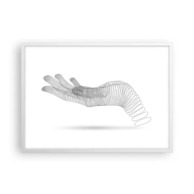 Poster in een witte lijst - Veerkrachtige hand - 70x50 cm