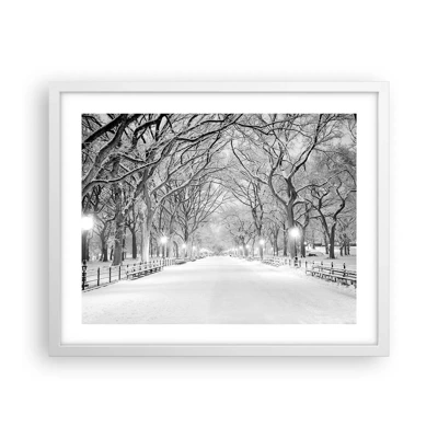 Poster in een witte lijst - Vier seizoenen - winter - 50x40 cm