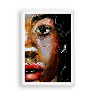 Poster in een witte lijst - Zwart en gloed - 70x100 cm