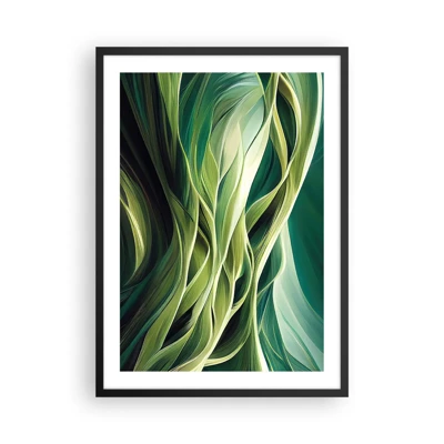 Poster in een zwarte lijst - Abstract groen spel - 50x70 cm