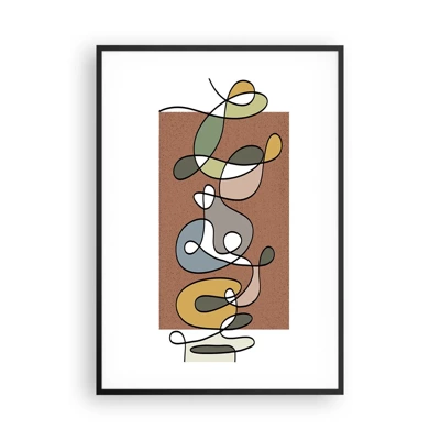 Poster in een zwarte lijst - Abstractie die het glimlachen waard is - 70x100 cm