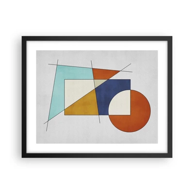 Poster in een zwarte lijst - Abstractie: modernistisch plezier - 50x40 cm