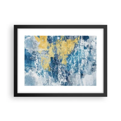 Poster in een zwarte lijst - Abstractie vol met weer - 40x30 cm