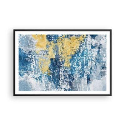 Poster in een zwarte lijst - Abstractie vol met weer - 91x61 cm