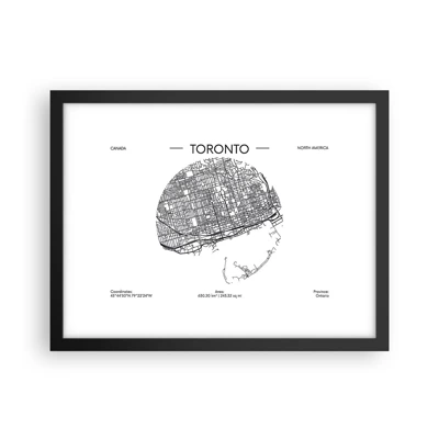 Poster in een zwarte lijst - Anatomie van Toronto - 40x30 cm