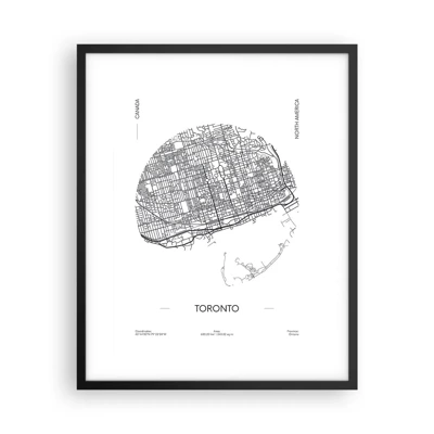 Poster in een zwarte lijst - Anatomie van Toronto - 40x50 cm