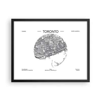 Poster in een zwarte lijst - Anatomie van Toronto - 50x40 cm