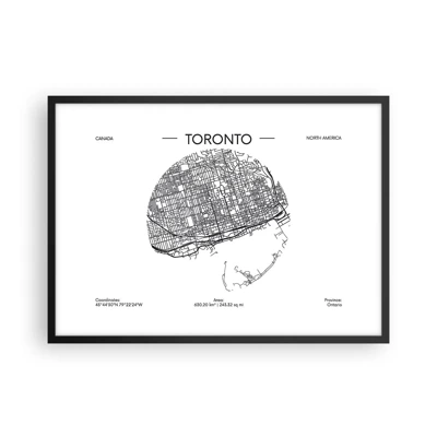 Poster in een zwarte lijst - Anatomie van Toronto - 70x50 cm