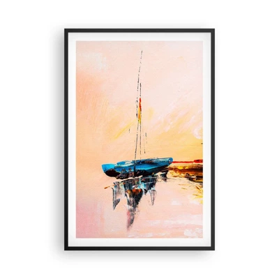 Poster in een zwarte lijst - Avond in de jachthaven - 61x91 cm