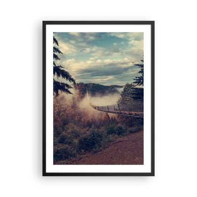 Poster in een zwarte lijst - Boven het herfstbos - 50x70 cm