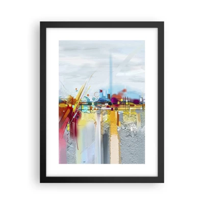 Poster in een zwarte lijst - Brug van vreugde bij de rivier van het leven - 30x40 cm