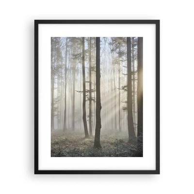 Poster in een zwarte lijst - De mist werd ook wakker - 40x50 cm