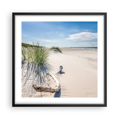 Poster in een zwarte lijst - De mooiste zandstrand? Oostzee-strand - 50x50 cm