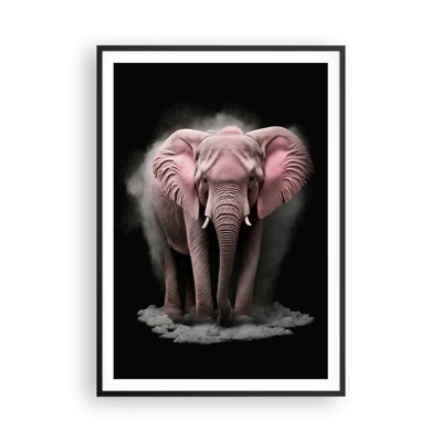 Poster in een zwarte lijst - Denk niet aan een roze olifant! - 70x100 cm