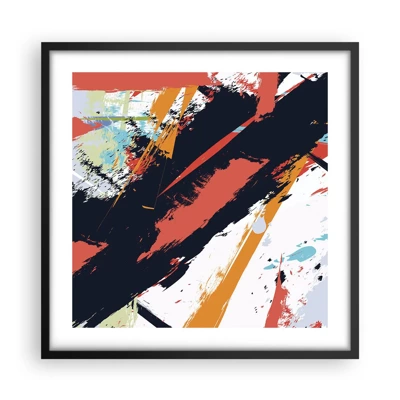 Poster in een zwarte lijst - Dynamische compositie - 50x50 cm