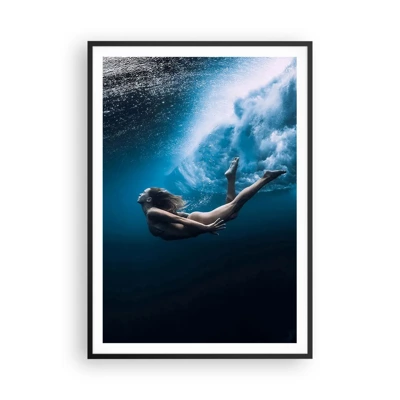 Poster in een zwarte lijst - Een moderne zeemeermin - 70x100 cm