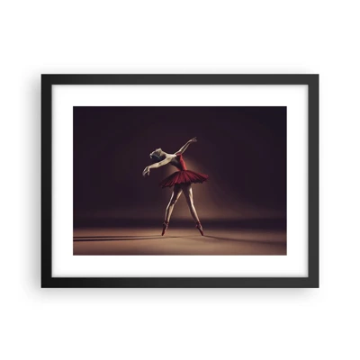 Poster in een zwarte lijst - Een prima ballerina - 40x30 cm