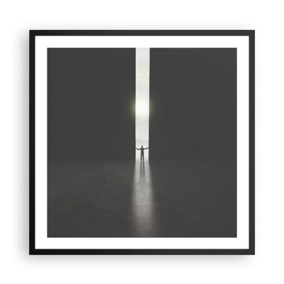 Poster in een zwarte lijst - Een stap naar een mooie toekomst - 60x60 cm