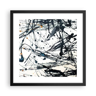 Poster in een zwarte lijst - Expressionistische abstractie - 40x40 cm