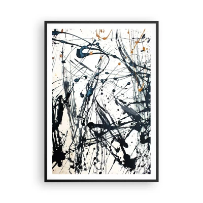 Poster in een zwarte lijst - Expressionistische abstractie - 70x100 cm