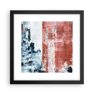 Poster in een zwarte lijst - Fifty Fifty abstract - 30x30 cm