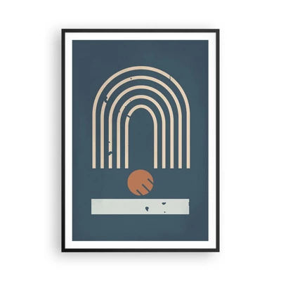 Poster in een zwarte lijst - Geometrie op de granaatappel - 70x100 cm