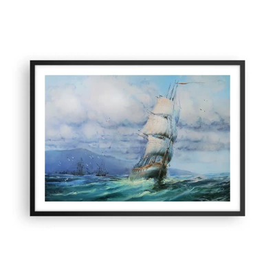 Poster in een zwarte lijst - Goede wind - 70x50 cm