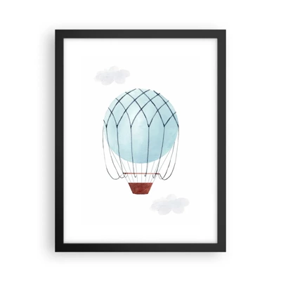 Poster in een zwarte lijst - Hekemaal in de wolken - 30x40 cm