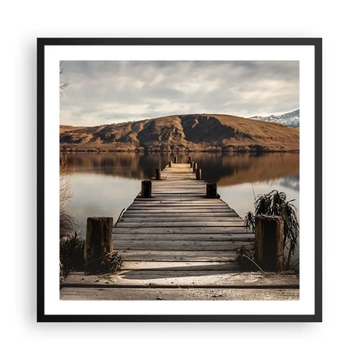 Poster in een zwarte lijst - Landschap in stilte - 60x60 cm