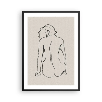Poster in een zwarte lijst - Naakt meisje - 50x70 cm