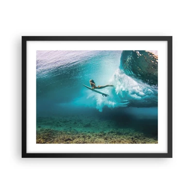 Poster in een zwarte lijst - Onderwaterwereld - 50x40 cm