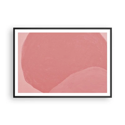 Poster in een zwarte lijst - Organische compositie in roze - 100x70 cm