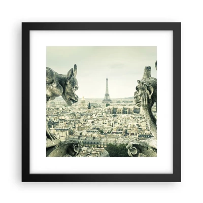 Poster in een zwarte lijst - Parijs' babbelen - 30x30 cm