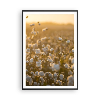 Poster in een zwarte lijst - Pluizig veld - 70x100 cm